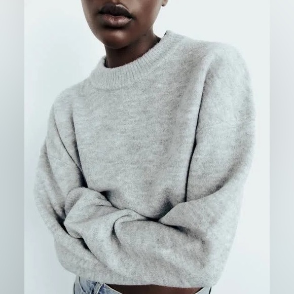NWT CROPPED KNIT ZARA SWEATER - Picture 3 of 7